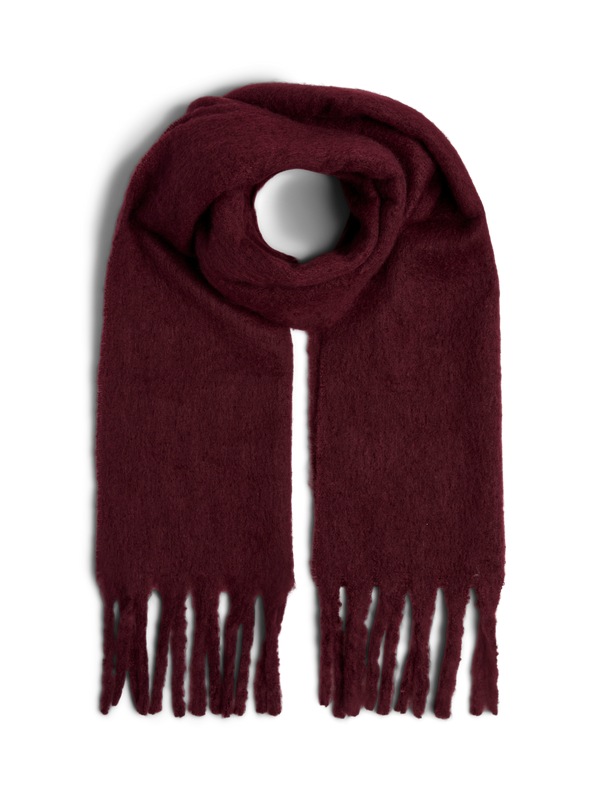 PCnikita long scarf noos bc tawny port pieces bordeaux franjes warm lang zacht