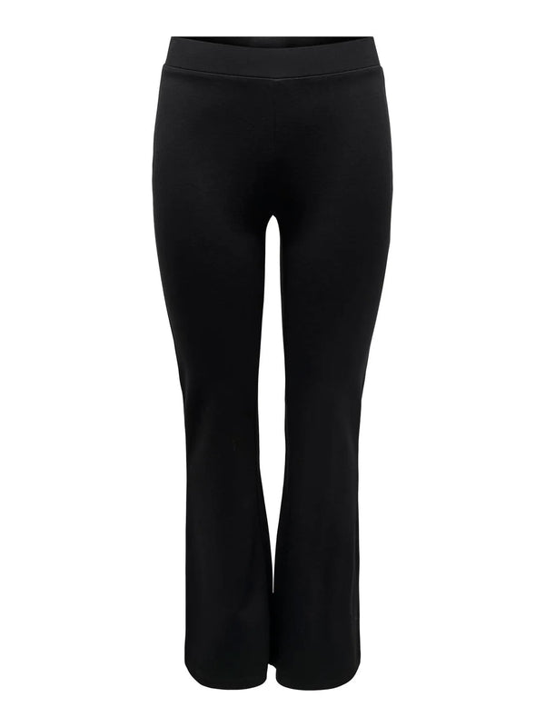 JDYpretty flare pant jrs noos black lange broek wijde pijpen joggingstof comfortabel zwart elastische tailleband