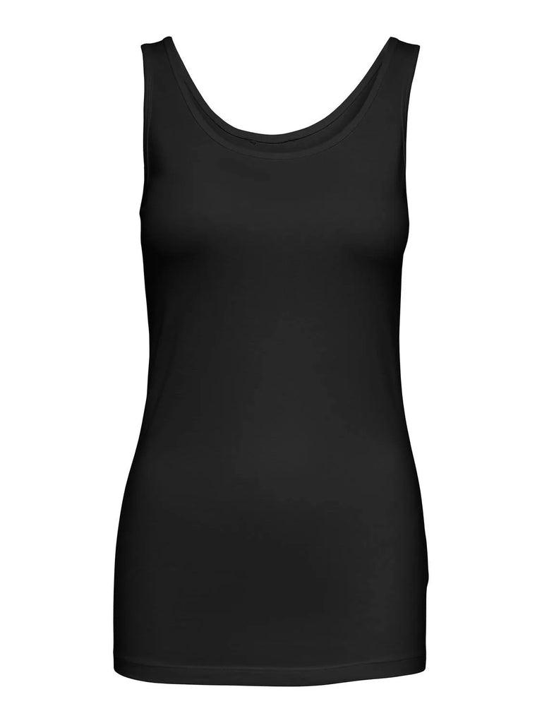 JDYava s/l tank top noos black mouwloze top lang zwart ronde hals