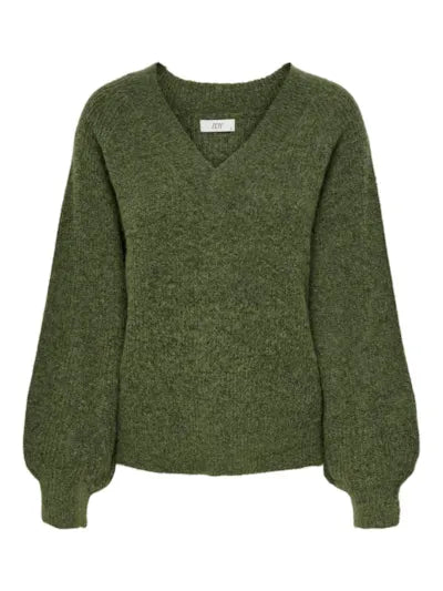 JDYingeborg ada life l/s v-neck pull knit wintermoss trui v-hals lange mouwen kaki