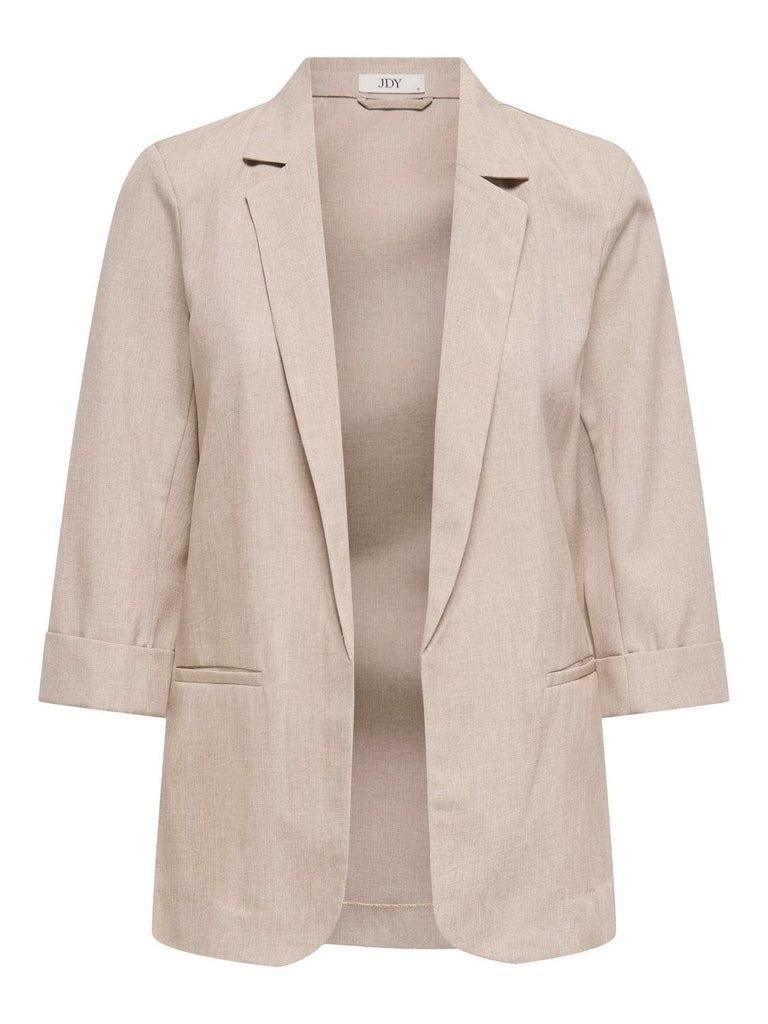 JDYaida 3/4 blazer tlr tapioca melange zomerse blazer 3/4e mouwen beige