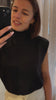 IHminlina top black ichi mouwloze top schoudervullingen rolkraag modal zacht zwart