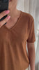JDYcamille s/s v-neck glitter top jrs argan oil t-shirt korte mouwen v-hals bruin brons