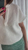 PZroset ss blouse cloud dancer pulz jeans top korte mouwen v-hals wit 