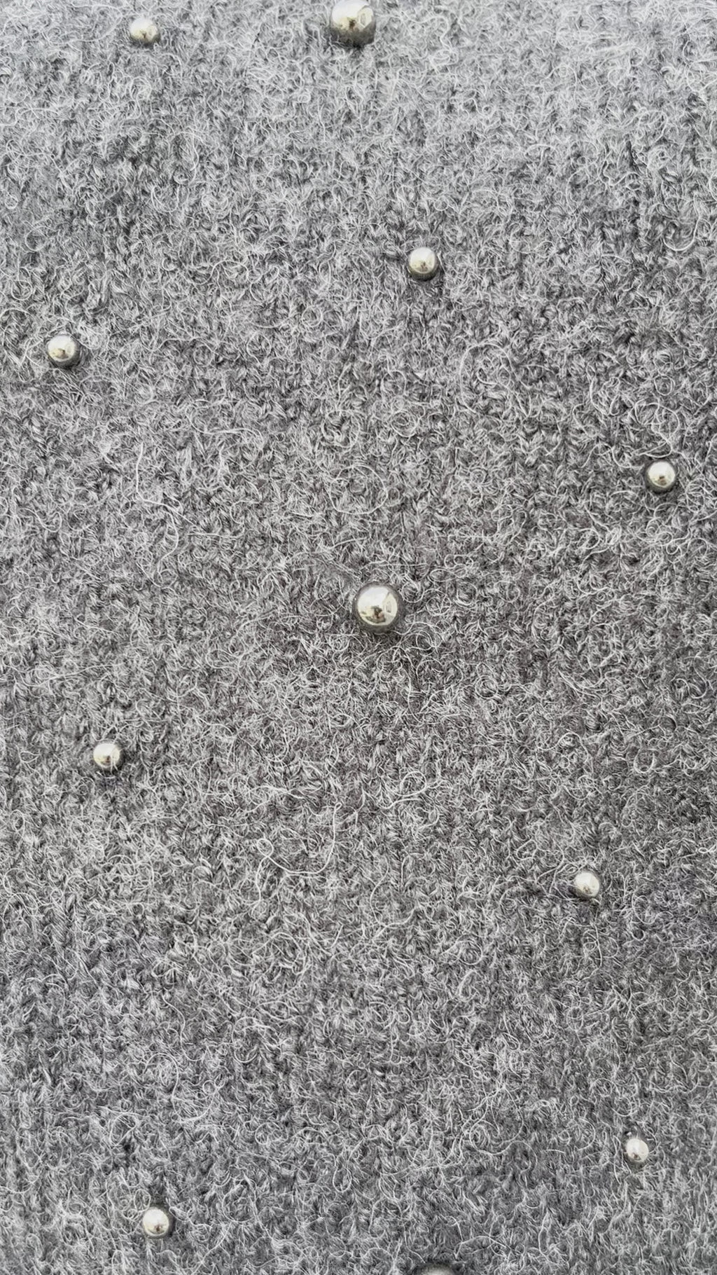 Freequent Pearl pullover charcoal melange grijs parels trui ronde hals